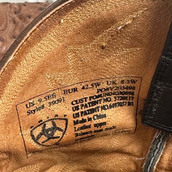 Ariat ostrich Brown and Black Western Boots - Picture 13 of 13